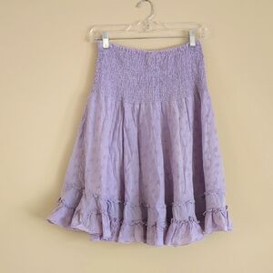 12" Across The Waist Bon Bon Purple Smocked Eyelet Skirt Ruffle